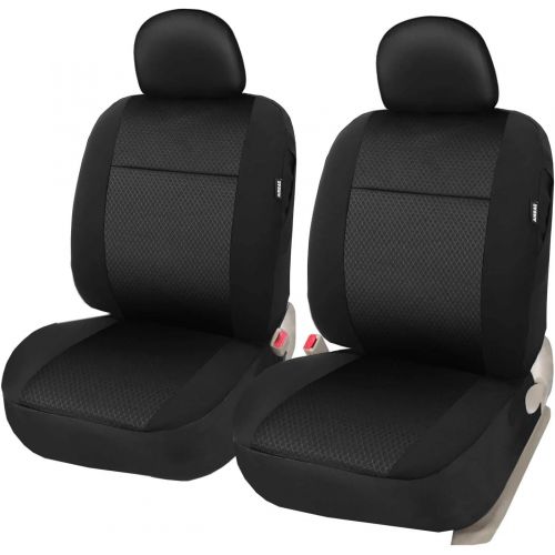  [아마존핫딜][아마존 핫딜] Hexagon Mesh Jacquard Cloth Fabric Front Seat Covers Set of 2 Universal for Cars Trucks SUVs with 2 Headrest Covers - Leader Accessories