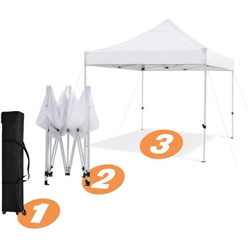  [아마존핫딜][아마존 핫딜] Leader Accessories Premium 10 x 10 Pop up Canopy Tent Commercial Instant Shelter Straight Leg with Wheeled Carry Bag, White