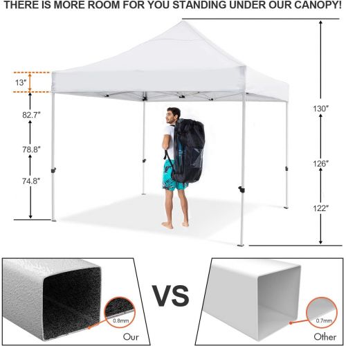  [아마존핫딜][아마존 핫딜] Leader Accessories Premium 10 x 10 Pop up Canopy Tent Commercial Instant Shelter Straight Leg with Wheeled Carry Bag, White
