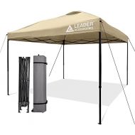 Leader Accessories Pop Up Canopy Tent 10x10 Canopy Instant Canopy Straight Leg Shelter with Wheeled Carry Bag, Beige