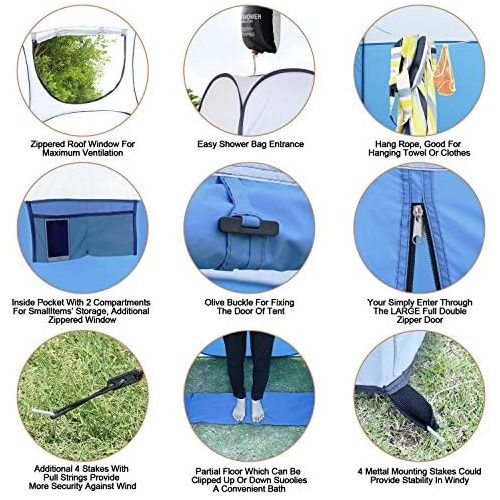  Leader Accessories Pop Up Shower Tent Dressing Changing Tent Pod Toilet Tent 4 x 4 x 78(H) Big Size