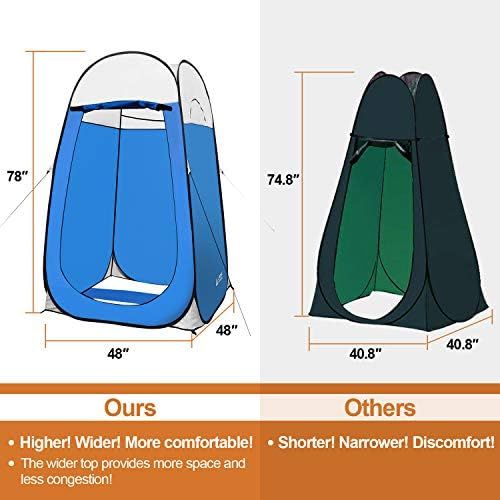  Leader Accessories Pop Up Shower Tent Dressing Changing Tent Pod Toilet Tent 4 x 4 x 78(H) Big Size