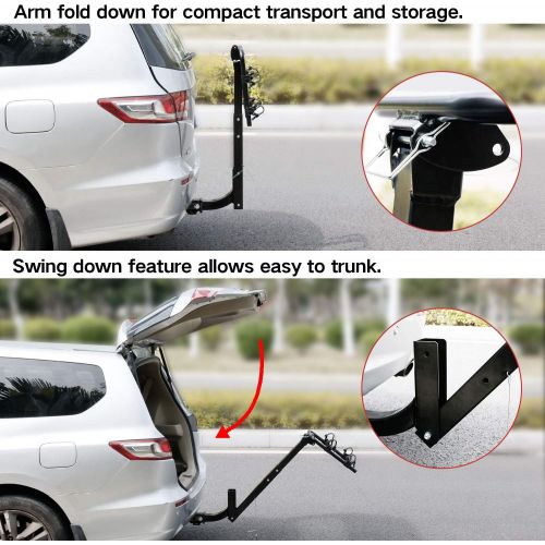  [아마존베스트]Leader Accessories Hitch Mounted 2 Bike Rack Bicycle Carrier Racks Foldable Rack for Cars, Trucks, SUVs and Minivans with 2 Hitch Receiver