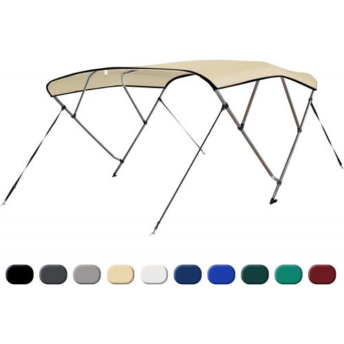  [아마존베스트]Leader Accessories 4 Bow Bimini Tops Boat Cover 4 Straps for Front and Rear Includes Hardwares with 1 Inch Aluminum Frame