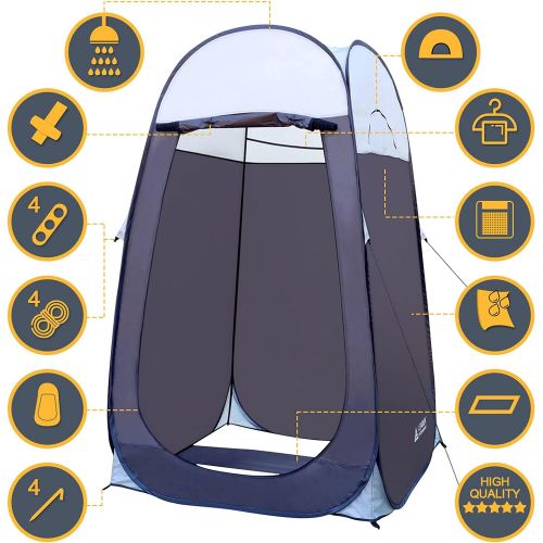  Leader Accessories Pop Up Shower Tent Dressing Changing Tent Pod Toilet Tent 4 x 4 x 78(H) Big Size