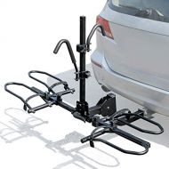 Leader Accessories 2-Bike Platform Style Hitch Mount Bike Rack, Tray Style Bicycle Carrier Racks Foldable Rack for Cars, Trucks, SUV and Minivans with 2 Hitch Receiver