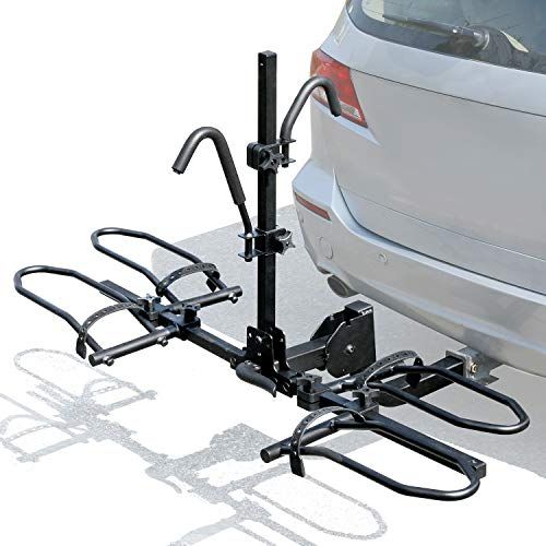  Leader Accessories 2-Bike Platform Style Hitch Mount Bike Rack, Tray Style Bicycle Carrier Racks Foldable Rack for Cars, Trucks, SUV and Minivans with 2 Hitch Receiver