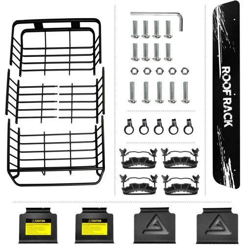  Leader Accessories Upgraded Roof Rack with 150 LB Capacity Extension 64x 39x 5 Car Top Luggage Holder Carrier Basket Fit for SUV Truck Cars