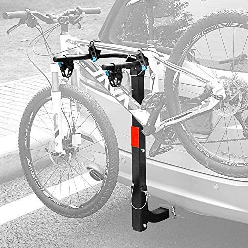  Leader Accessories Hitch Mounted 2 Bike Rack Bicycle Carrier Racks Foldable Rack for Cars, Trucks, SUVs and Minivans with 2 Hitch Receiver