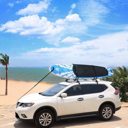  Leader Accessories Kayak Rack 2 Pair J Bar for Canoe Surf Board SUP On Roof Top Mount Crossbar with 4 pcs Tie Down Straps
