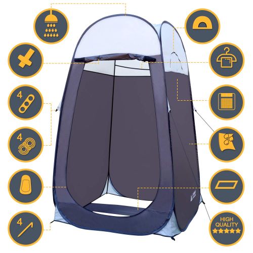  Leader Accessories Pop Up Shower Tent Dressing Changing Tent Pod Toilet Tent 4 x 4 x 78(H) Big Size