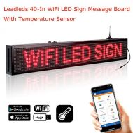 Leadleds 40-in WiFi Sign LED Message Board with Temperature Sensor, Fast Programmable by Smartphone and PC Software, Indoor Use for Advertising, Store, School, Cafe, Car Windows (R