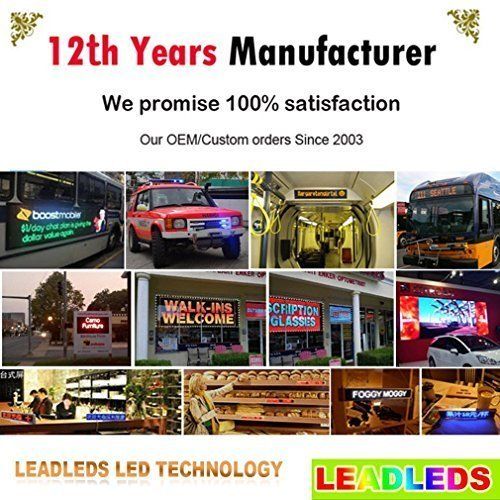  Leadleds 40x6.3 Inches Wifi Scrolling LED Sign Red Message Display Board with Temperature Display, Storefront LED Sign Board for Business, Free App Working with Smartphone and Tabl