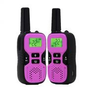 Leagway Kids Walkie Talkies, 2 Pack Portable 3KM Long Rang 8 Channels Two Way Radio Toy Bulit-in Flashlight GMRS/FRS Mini Walkie Talkie for Outdoor Adventure Camping Hiking (Purple