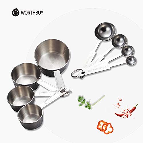  Measuring Spoons - Stainless Steel Measuring Cup Kitchen Measuring Spoon Scoop For Baking Tea Coffee Kichen Accessories Measuring Tool Set - by Leandro GR