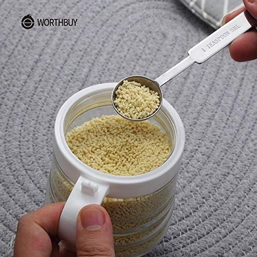 Measuring Spoons - Stainless Steel Measuring Cup Kitchen Measuring Spoon Scoop For Baking Tea Coffee Kichen Accessories Measuring Tool Set - by Leandro GR