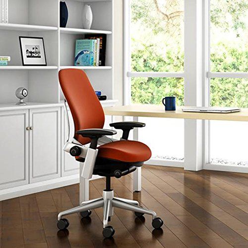  Leap Chair Steelcase Leap Plus Desk Chair in Buzz2 Meadow Green Fabric - 500 lb Weight Capacity - Highly Adjustable Arms - Black Frame and Base - Soft Dual Wheel Hard Floor Casters