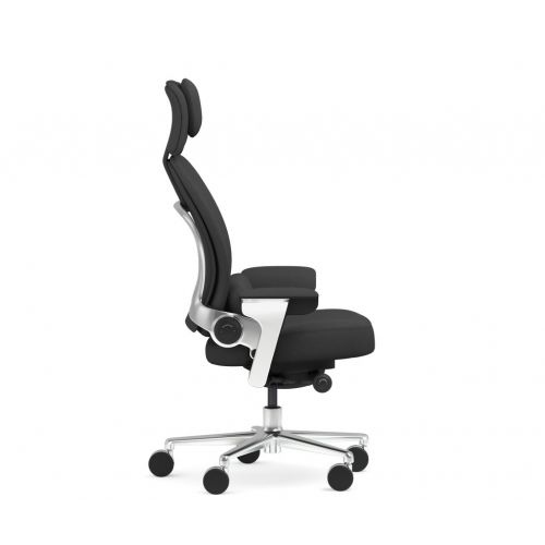  Leap WorkLounge Steelcase Office Desk Chair Elmosoft Gunmetal Leather with Standard Casters