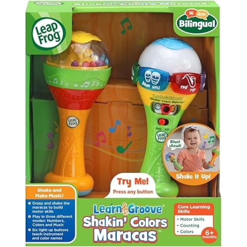  LeapFrog Learn & Groove Shakin' Colors Maracas - Includes electronic and non-electronic maracas, Parent's Guide, Multicolor