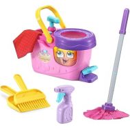 LeapFrog Clean Sweep Learning Caddy, Kids Mop and Broom Cleaning Toy Set for Ages 3-5, Pink