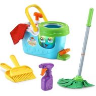 LeapFrog Clean Sweep Learning Caddy, Kids Mop and Broom Cleaning Toy Set for Ages 3-5, Blue