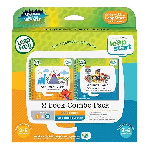  LeapFrog LeapStart 2 Book Combo Pack: Shapes & Colors & Around Town with PAW Patrol,Multicolor, 80-469500