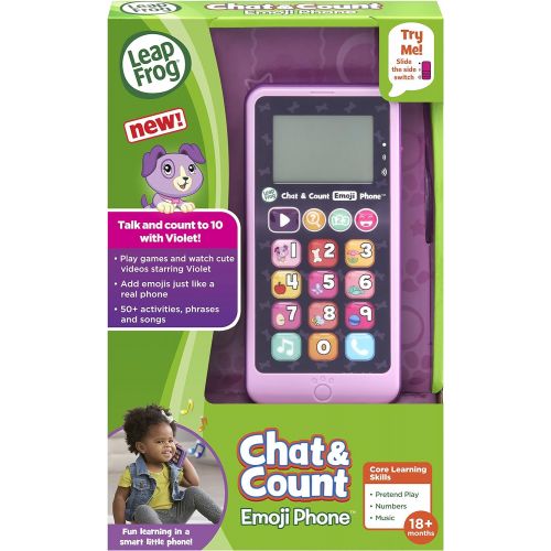  [아마존베스트]LeapFrog Chat and Count Emoji Phone, Purple