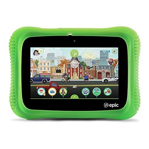  [아마존베스트]LeapFrog Epic Academy Edition 7-Inch Touchscreen Kids Tablet with 1.3 GHz Quad-Core Processor 16GB Memory and Android OS, Green (Non-Retail Packaging)