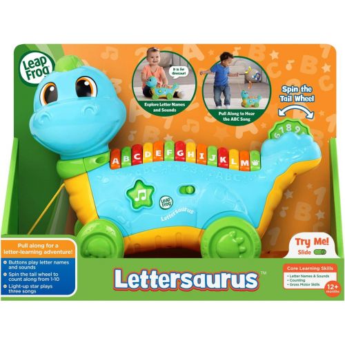  LeapFrog Lettersaurus Alphabet Pull Toy, Teal