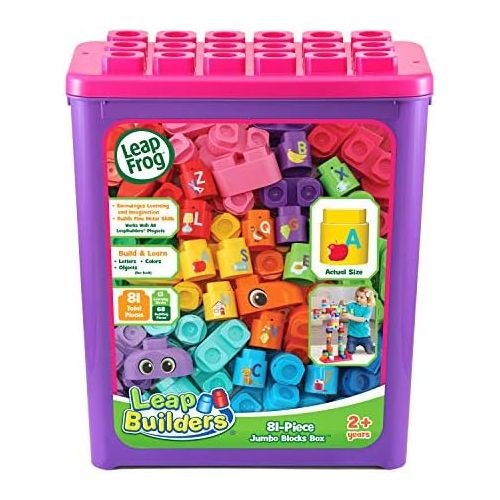  LeapFrog LeapBuilders 81-Piece Jumbo Blocks Box, Great Gift for Kids, Toddlers, Toy for Boys and Girls, Ages 2, 3, 4, 5