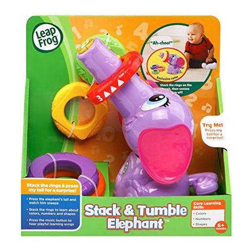  LeapFrog Stack & Tumble Elephant (Amazon Exclusive), Great Gift For Kids, Toddlers, Toy for Boys and Girls, Ages 1, 2