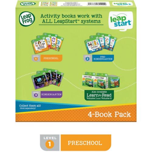  [아마존베스트]LeapFrog LeapStart Preschool 4-in-1 Activity Book Bundle with ABC, Shapes & Colors, Math, Animals