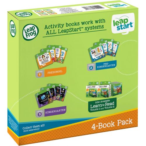  [아마존베스트]LeapFrog LeapStart Preschool 4-in-1 Activity Book Bundle with ABC, Shapes & Colors, Math, Animals