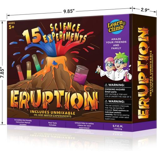  Learn & Climb Erupting Volcano Science Kit for Kids -15 Experiments!