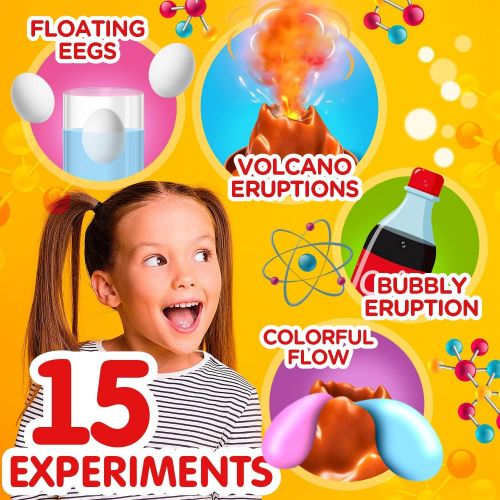  Learn & Climb Erupting Volcano Science Kit for Kids -15 Experiments!