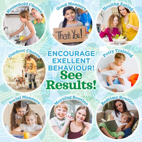  [아마존베스트]Learn & Climb Toddler Chore Chart - 63 Behavioral Chores as Potty Train, Behavior & More. “Thick Magnetic” Reward Chart Board/Tasks-for Multiple Kids