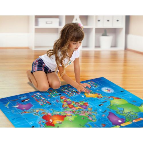  [아마존베스트]Kids Interactive Talking World Map Touch Activated Geography for Kids, Push-to-Talk Map Learn Over 1000 Facts and Quizzes About 92 Countries World Map Puzzle Game, Fun & Educationa