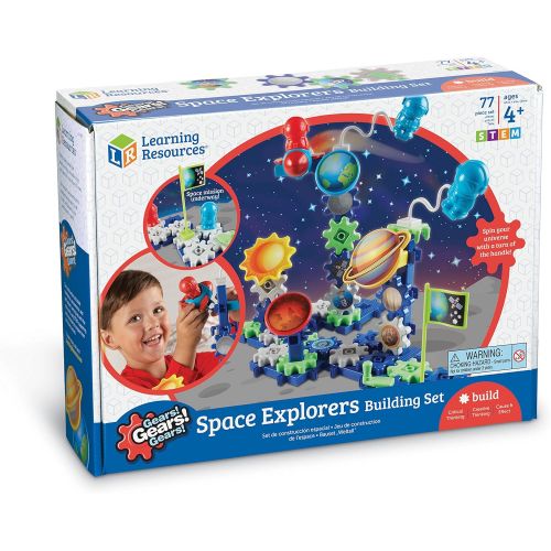  [아마존 핫딜]  [아마존핫딜]Learning Resources Gears! Gears! Gears! Space Explorers Building Set, Gears & Construction Toy, 77 Pieces, Ages 4+