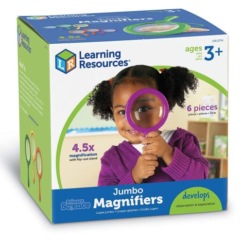  Learning Resources Jumbo Magnifiers, Exploration Play, Set of 6 Magnifiers, Ages 3+