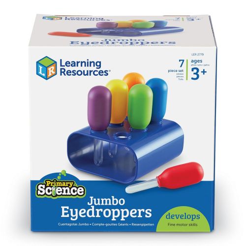  Learning Resources LER2779 Jumbo Eyedroppers, Set of 6 with Stand