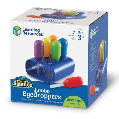  Learning Resources LER2779 Jumbo Eyedroppers, Set of 6 with Stand