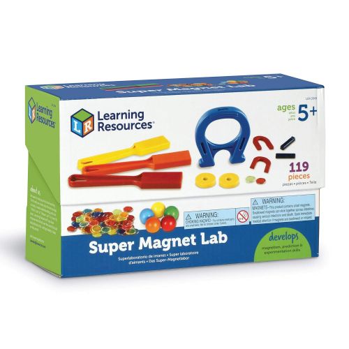  Learning Resources Super Magnet Lab Kit, STEM Toy, Critical Thinking, 119 Pieces, Ages 5+