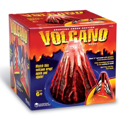  Learning Resources Erupting Volcano Model, Fun Science Learning, Cross-Section Model with Foaming Lava, Ages 6+