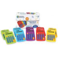 Learning Resources Rainbow Calculators, Basic Solar Powered Calculators, Teacher Set of 10 Calculators, Ages 3+
