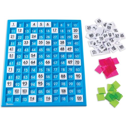  [아마존베스트]Learning Resources 120 Number Board, Tray & Numbered Tiles, Common Core Math, 181 Piece, Ages 6+