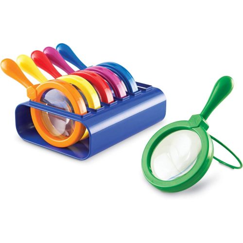  [아마존베스트]Learning Resources Primary Science Jumbo Magnifiers with Stand, Set of 6 Magnifiers, Ages 3+