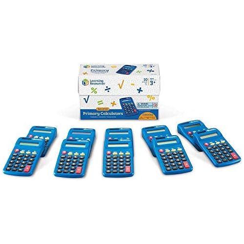  [아마존베스트]Learning Resources Primary Calculator, Basic Solar Powered Calculators, Teacher Set of 10 Calculators, Ages 3+