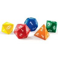 Learning Resources Jumbo Foam Polyhedral Dice, 5 Dice, 4, 8, 10, 20 Sides, Ages 5+