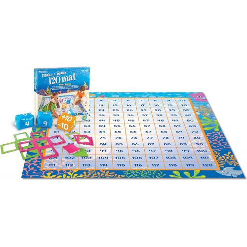  Learning Resources Make a Splash 120 Mat Floor Game, Addition/Subtraction, 136 Pieces, Ages 6+