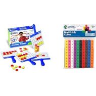Learning Resources Magnetic Ten-Frame Answer Boards, Set of 4 with 100 counters & Mathlink Cubes, Educational Counting Toy, Early Math Skills, Set of 100 Cubes